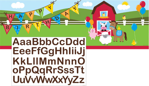 Barnyard Bash Customizing Letters Banner